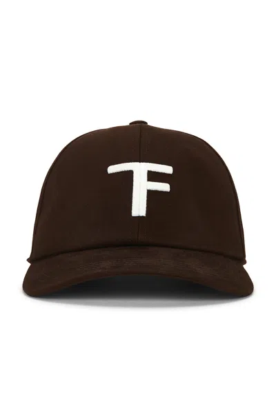 Tom Ford Canvas And Smooth Leather Hat In Brown