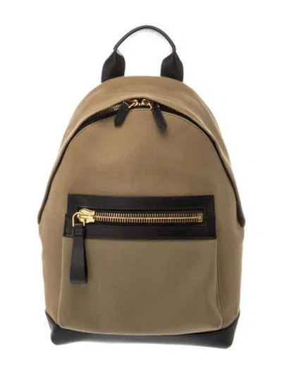 Pre-owned Tom Ford Canvas Backpack In Green