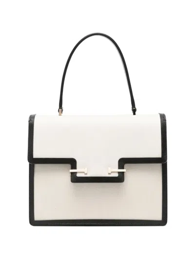 Tom Ford Canvas Leather Trims Small Top Handle In White