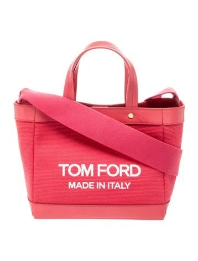 Pre-owned Tom Ford Canvas Top Handle Bag In Pink