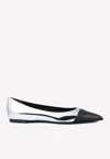 TOM FORD CAP-TOE BALLET FLATS IN MIRROR LEATHER