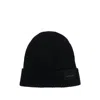 Tom Ford Mens Black Logo-patch Ribbed Cashmere-knit Beanie Hat In Black