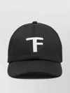 Tom Ford Black Baseball Cap With Logo Embroidery On The Front And Logo Lettering On The Rear In Cotton Man