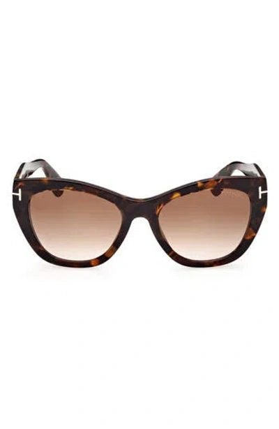 Tom Ford Cara 56mm Square Sunglasses In Brown