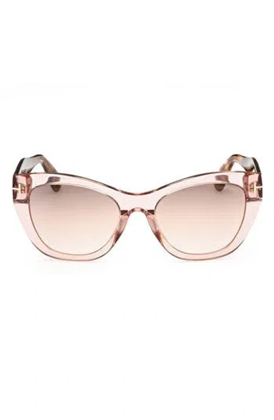 Tom Ford Cara 56mm Square Sunglasses In Pink