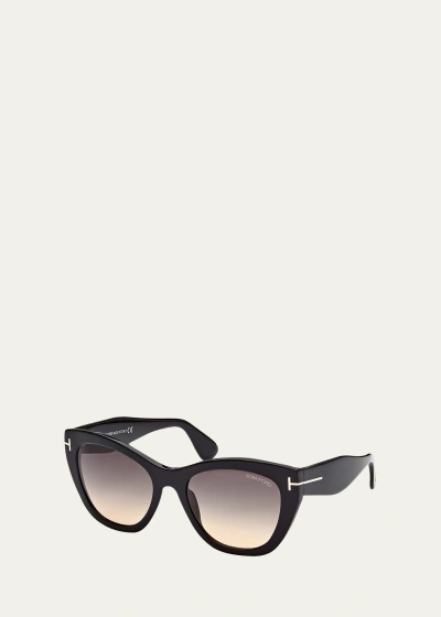 Tom Ford Cara Plastic Cat-eye Sunglasses In Black