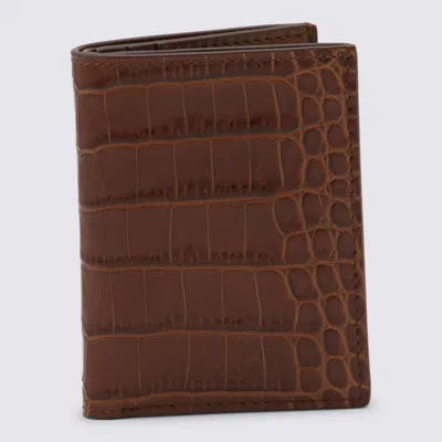 Tom Ford Caramel Leather Card Holder In Brown