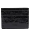 Tom Ford Card Holder In Shiny Crocodile Print Leather In Brown