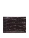 Tom Ford Croc-effect Leather Cardholder In Brown