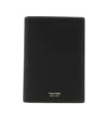 Tom Ford Black Card Holder With Embossed Logo Lettering On The Front In Grained Leather Man In Black