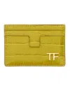 Tom Ford Shiny Embossed Classic Tf Card Holder In Brown