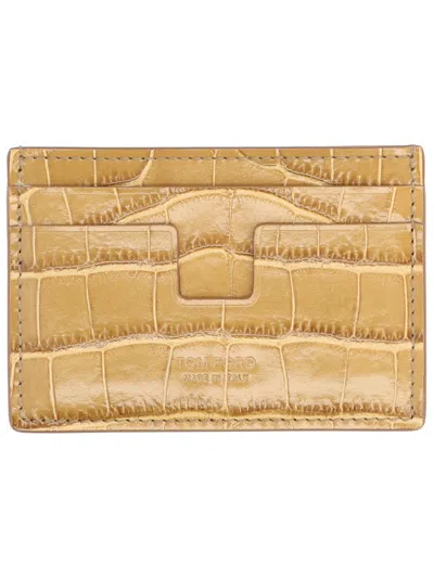 Tom Ford Card Holder With Logo In Yellow