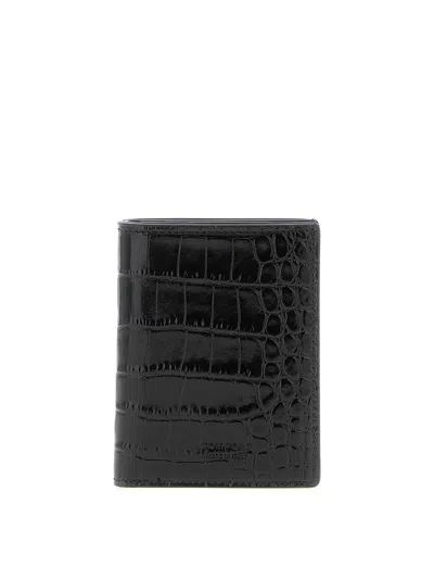 Tom Ford Cardholder Print Crocodile In Black