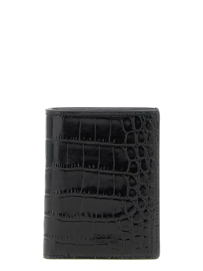 Tom Ford Cardholder Stmpa Crocodile In Black