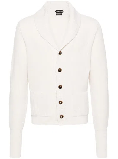 Tom Ford Cardigan Chunky In White