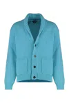 Tom Ford Mens Air Blue Shawl-collar Regular-fit Cashmere Cardigan In Blue