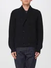 Tom Ford Shawl Collar Double-breasted Front Pockets Ribbed Texture In Black