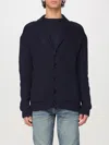 Tom Ford Silk Cardigan With Front Pockets And Shawl Collar In Blue