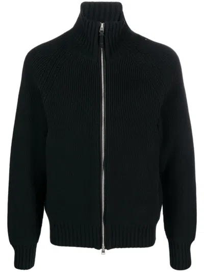 Tom Ford Ribbed Cashmere Rollneck Sweater In Black