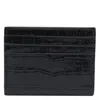 Tom Ford Black Crocodile Effect Leather Card Holder In Black