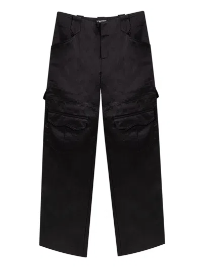 TOM FORD CARGO PANTS IN BLACK VISCOSE TOM FORD