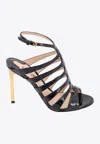 TOM FORD CARINE 105 STRAPPY SANDALS IN CROC-EMBOSSED LEATHER