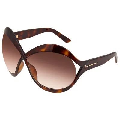 Tom Ford Carine Brown Gradient Oversized Ladies Sunglasses Ft0902 52f 71 In ["brown"]