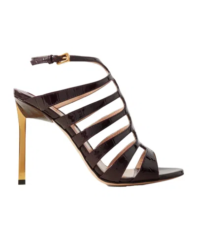 Tom Ford Carine High-heeled Sandals In Burgundy
