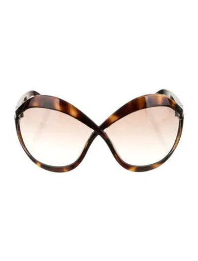 Pre-owned Tom Ford Carine-02 Oversize Sunglasses In Brown