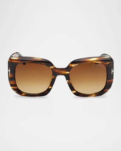 TOM FORD CARLA-02 ACETATE SQUARE SUNGLASSES
