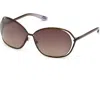 Tom Ford Carla 66mm Oversized Round Metal Sunglasses In Green