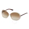 Tom Ford Carla 66mm Oversized Round Metal Sunglasses