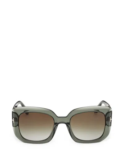 Tom Ford Carla Square-frame Sunglasses In Grün