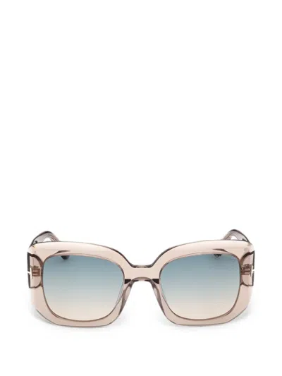 Tom Ford Carla Square-frame Sunglasses In Neutral
