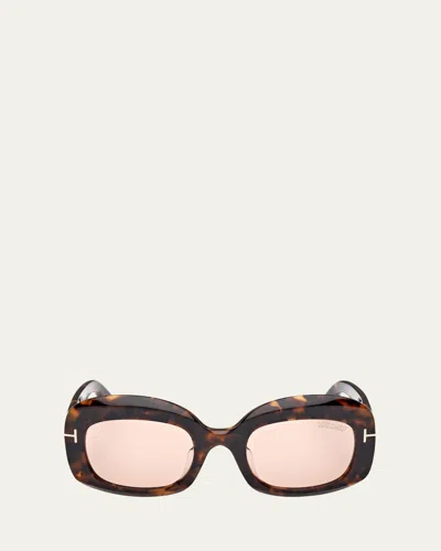 Tom Ford Carmen-02 Round Acetate Sunglasses In Dhavviol