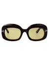 Tom Ford Eyewear Rectangle Frame Sunglasses In Avana Scura / Marrone