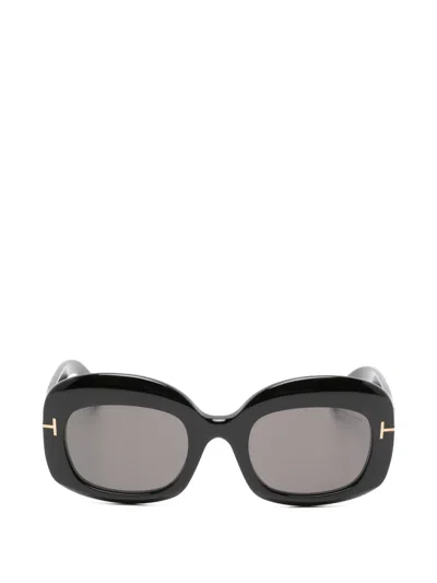 Pre-owned Tom Ford Carmen Rectangle-frame Sunglasses In Black