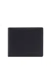 Tom Ford Black Bi-fold Wallet With Eobossed Logo Lettering On The Rear In Leather Man In Black