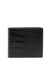 Tom Ford Crocodile Print Leather Wallet In Black