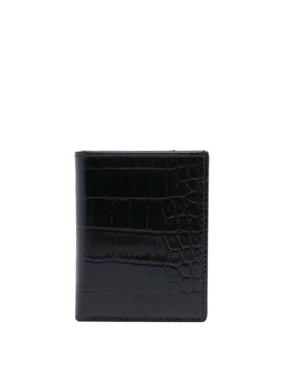 Tom Ford Croco Print Card Holder In Black