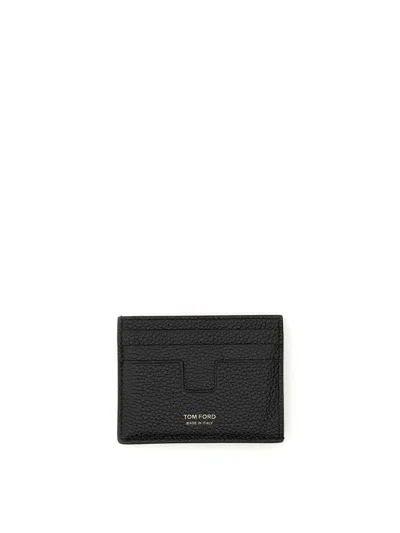 Tom Ford Leather Card Holder In Black