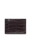Tom Ford Leather Card Holder In Brown