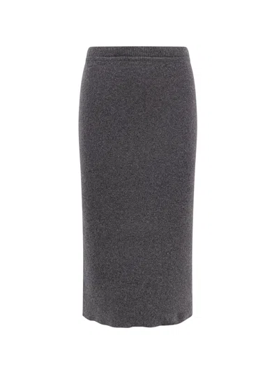 Tom Ford Cashmere And Cotton Pencil Skirt In Gray