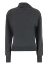 Tom Ford Wrap Collar Cashmere Blend Sweater In Gray