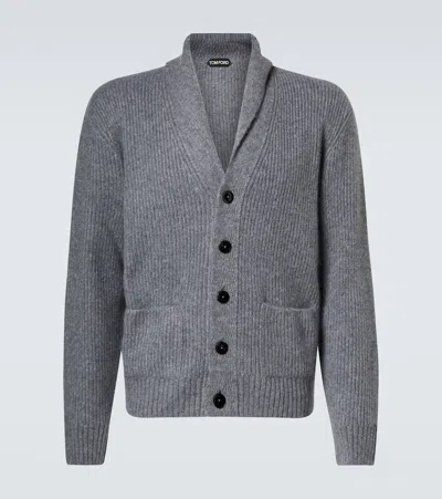 Tom Ford Cashmere And Silk Cardigan In Grey