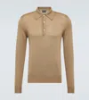 Tom Ford Cashmere And Silk Polo Shirt In Beige