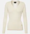 Tom Ford Cashmere And Silk Sweater In White