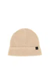 Tom Ford Cashmere Beanie Hat Turn-up Brim In Beige