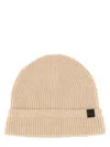 Tom Ford Cashmere Beanie Hat Turn-up Brim In Beige