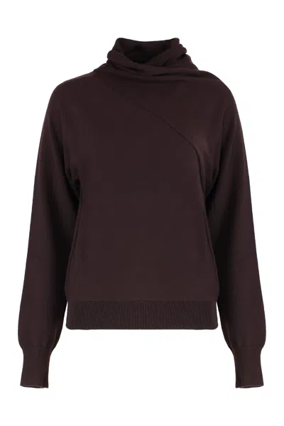 Tom Ford Cashmere Blend Turtleneck Sweater In Brown